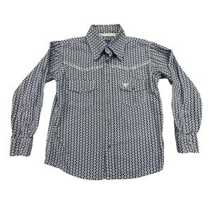 Cowboy Hardware Shirt Youth Boys Size Small 6 Pearl Snap Long Sleeve Button Down